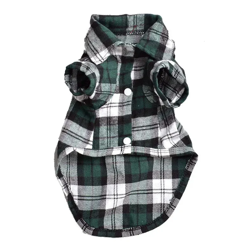 Stylish Plaid Printed Dog Shirts: Pet Vest for Small Dogs and Cats - Ideal for Summer, Spring, and Chic Pet Fashion, Perfect for French Bulldogs, Chihuahuas, Yorkies