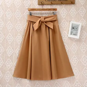 Summer Mid-Length Flare A-Line Fresh Looking Student Dress All-Matching Vintage Art Skirt Women Skirt