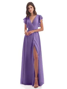 Tahiti Bridesmaid Dresses Hope Charming V Neck Long Chiffon Bridesmaid Dresses