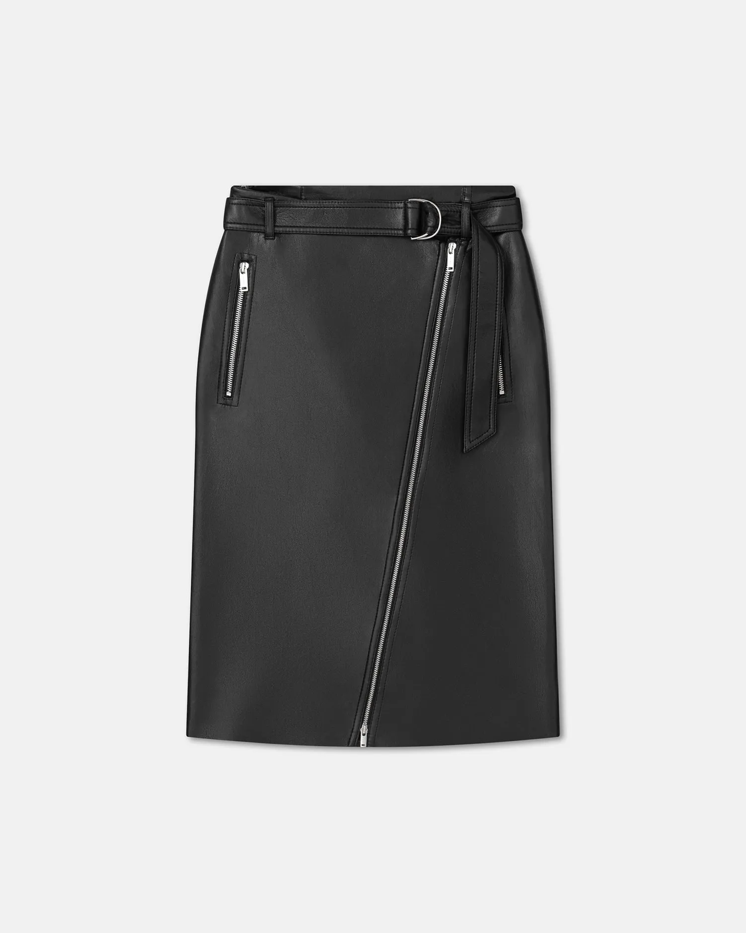 Tillie - Regenerated Leather Skirt - Black