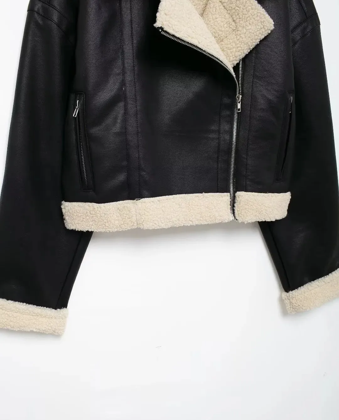 Vashti Faux Leather Sherpa Jacket