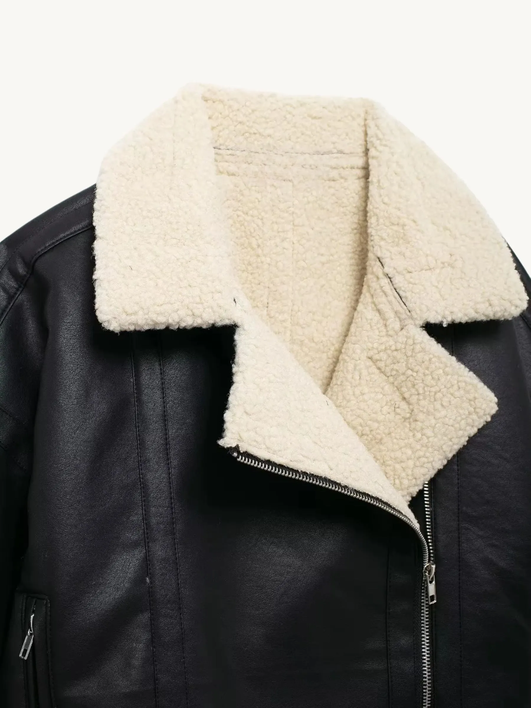 Vashti Faux Leather Sherpa Jacket