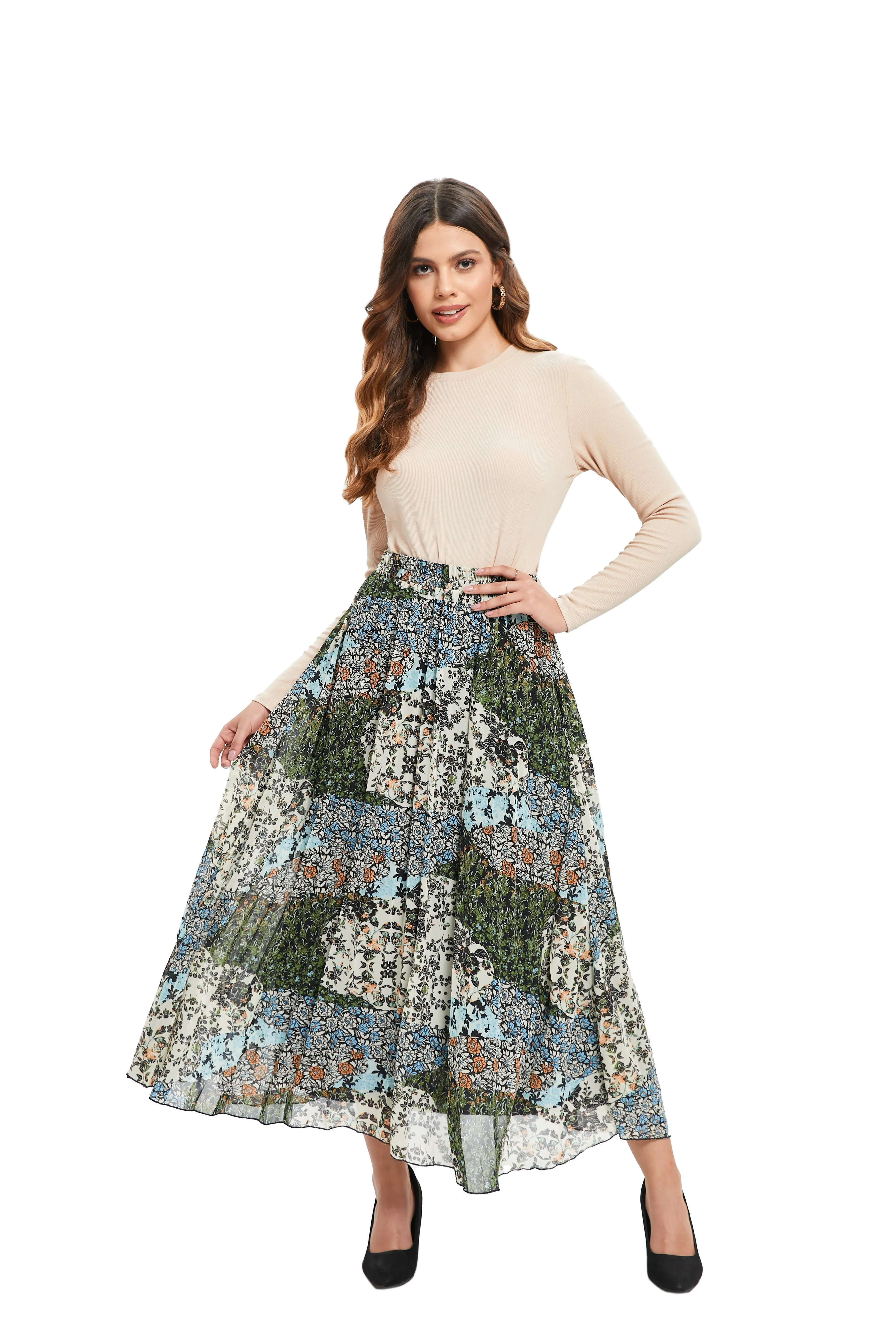 Verdant Spring A-Line Skirt