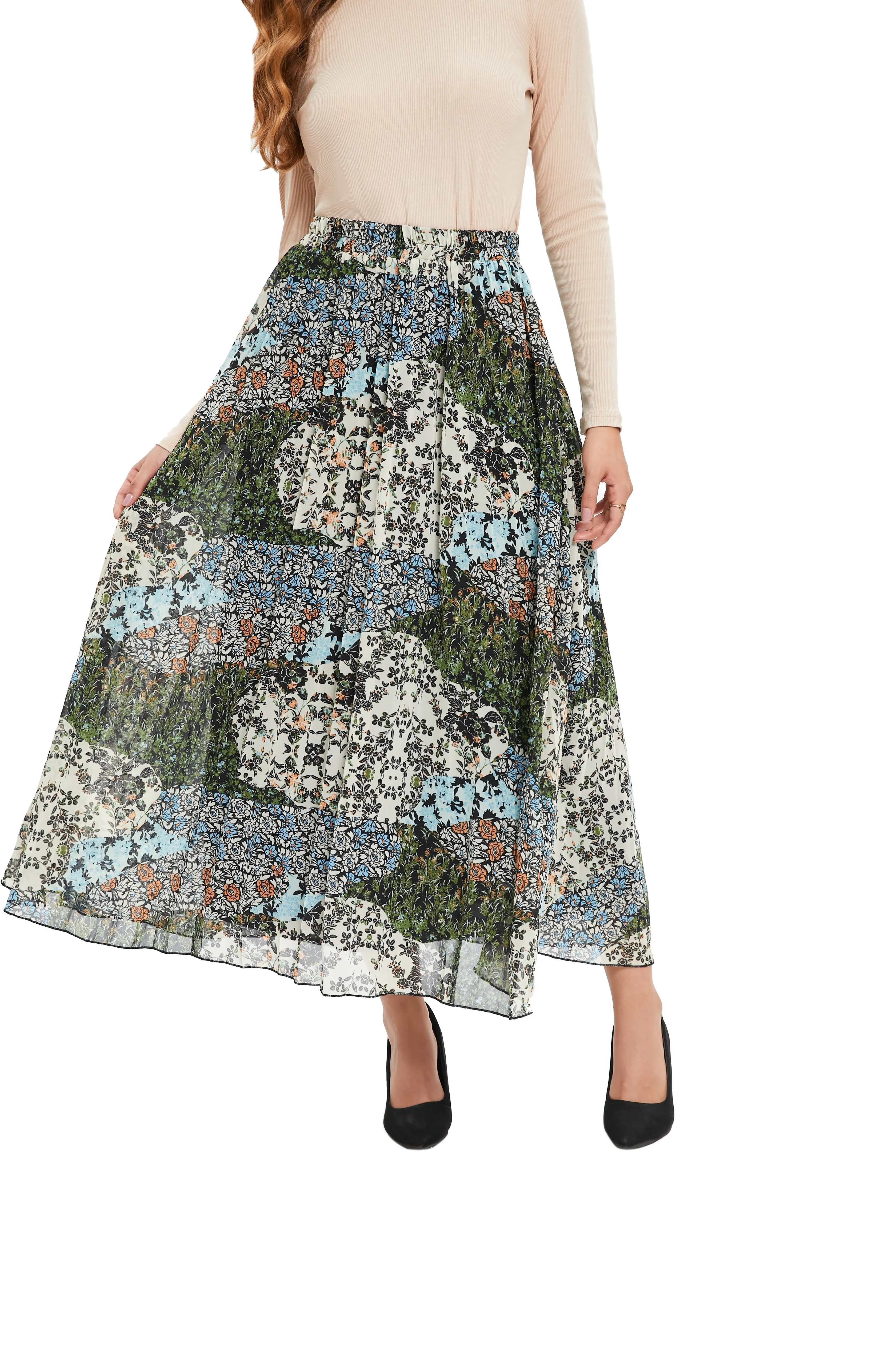 Verdant Spring A-Line Skirt