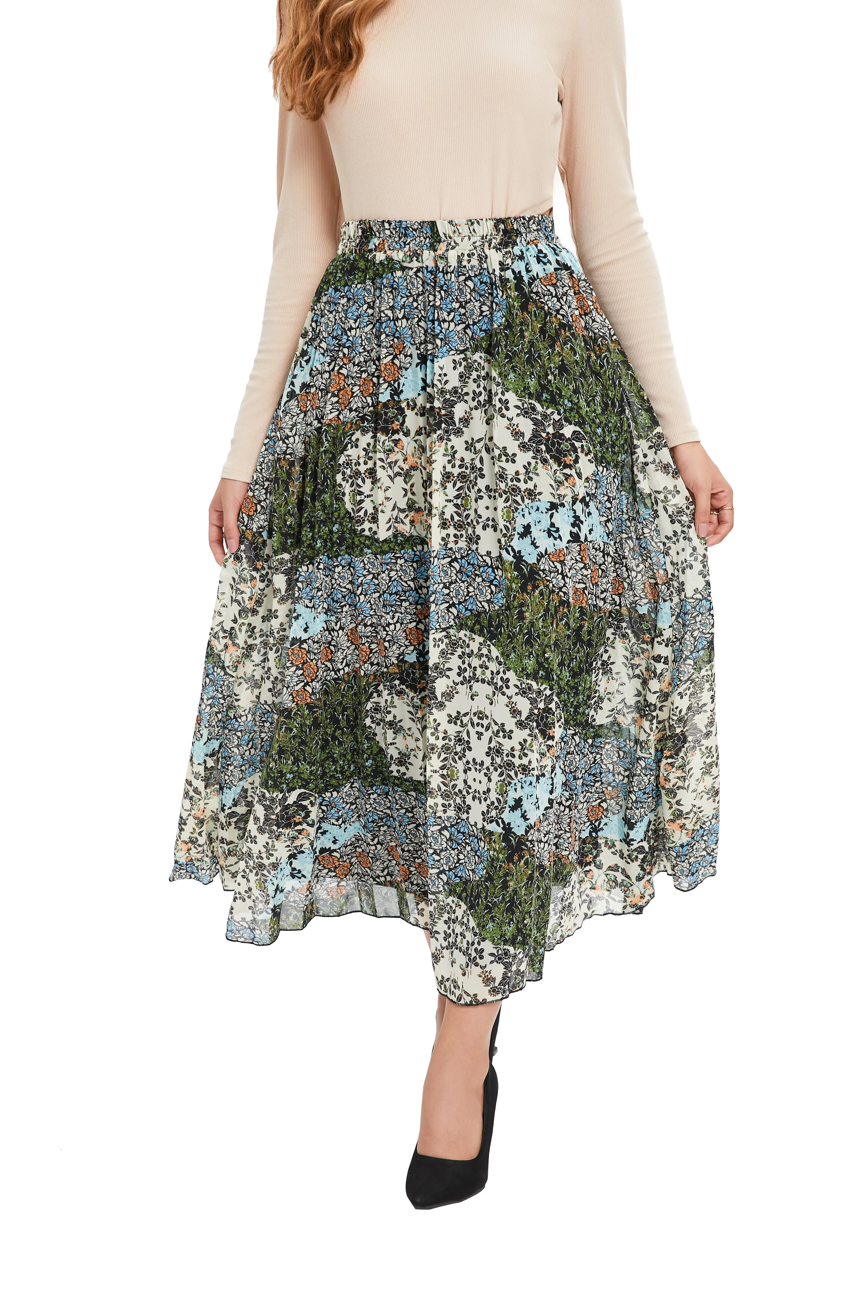 Verdant Spring A-Line Skirt