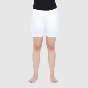 Women Plain Seamless Under Skirts - White